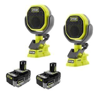 ONE+ 18V Cordless VERSE Clamp Speaker (2-Pack) with 6.0 Ah HIGH PERFORMANCE Battery (2-Pack)