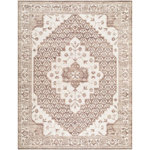 Nabela Noor Home Athiyo Brown/Oatmeal Traditional Area Rug, 5 ft. 2 in. x 7 ft.