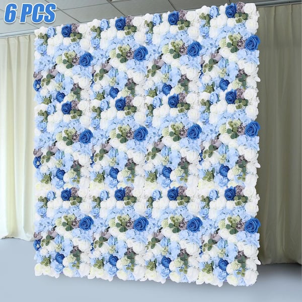 YIYIBYUS 23.6 in. x 15.7 in. Blue Artificial Hydrangea Rose Flower
