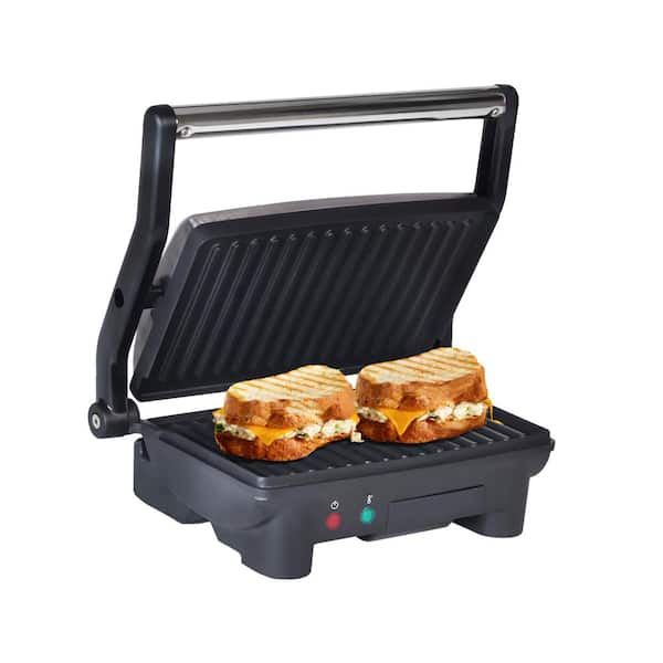 Hamilton Beach Panini Press Sandwich Maker & Electric Indoor Grill with Locking Lid, Opens 180 Degrees for Any Thickness for Quesadillas, Burgers 