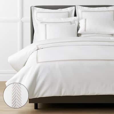 Legends Hotel Hewett Taupe Oversized Queen Egyptian Cotton Sateen Duvet Cover