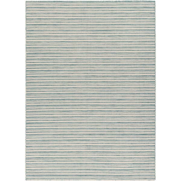 Artistic Weavers Hampton Sky Blue/Beige Stripes 4 ft. x 6 ft. Indoor/Outdoor Area Rug