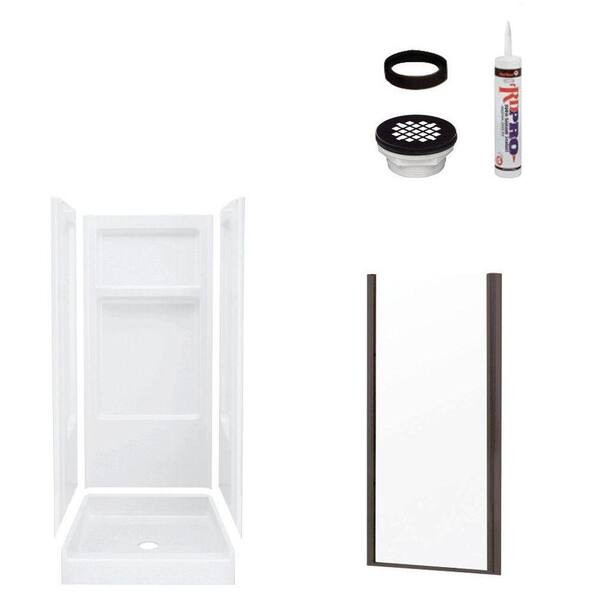 STERLING Advantage 34 in. x 32 in. x 72 in. Shower Kit with Shower Door in White/Oil Rubbed Bronze-DISCONTINUED