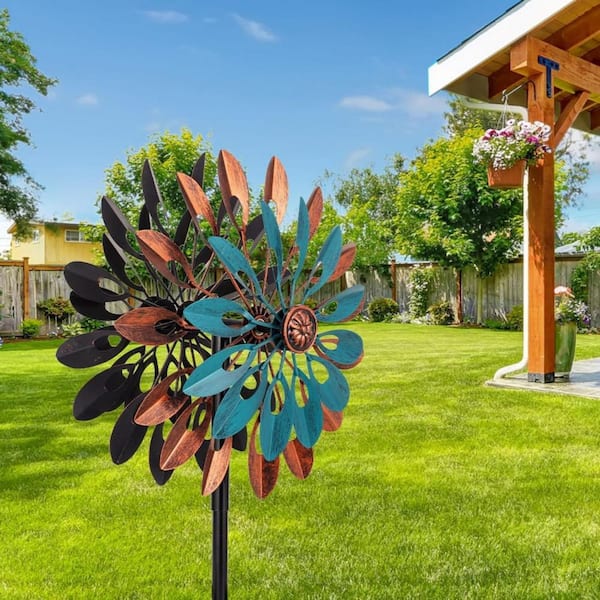 Cubilan 65 in. H 360° Outdoor Metal Wind Spinners Kinetic Wind