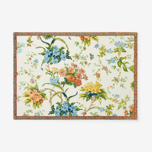 The Company Store Bagheecha Garden Floral 14 in. x 20 in. Ivory Placemat (Set of 4)