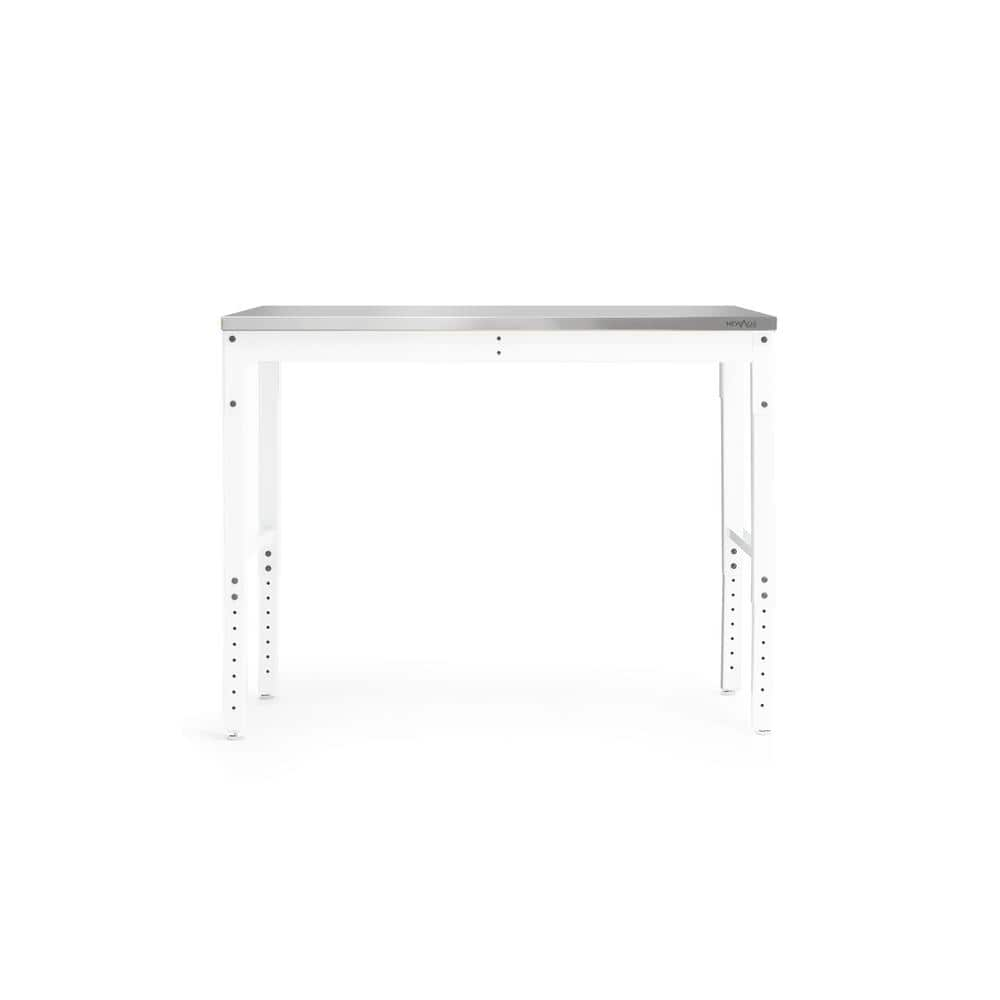 Pro Series 48 in. White Workbench with Stainless Steel Worktop -  NewAge Products, 55937