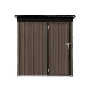 5 ft. W x 4 ft. D Metal Outdoor Storage Shed in Brown and Black (20 sq. ft.)