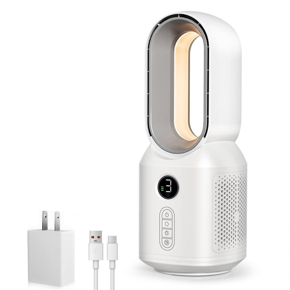 13 in. 3 fan speeds Desk Fan in White with 106° Oscillation Night Light LED Display Portable for Bedroom Office Study price history on PriceWatchPro