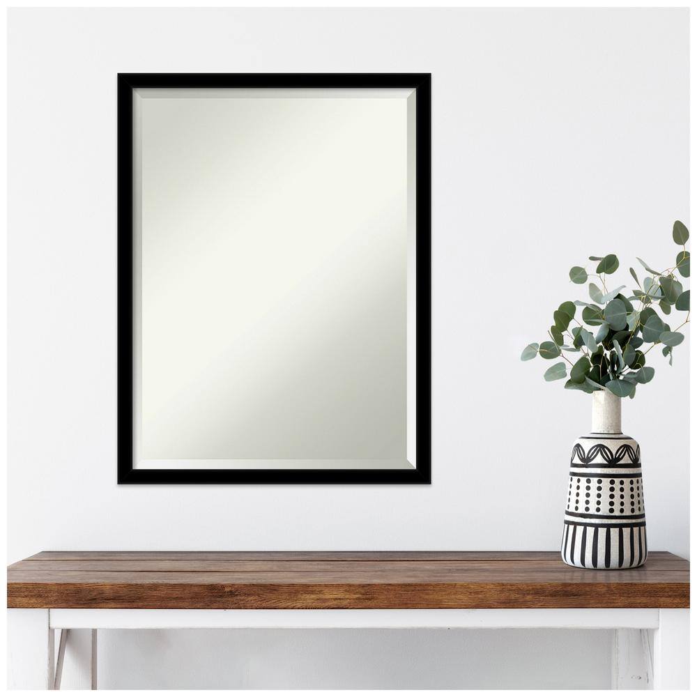 Jet Black Rectangular Wall Mirror with Polystyrene Frame