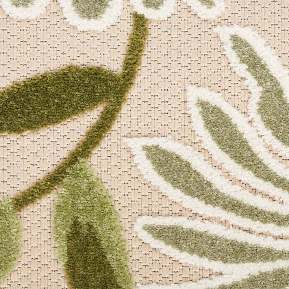 Ivory Green Floral Flatweave 9' x 12' Outdoor Rug