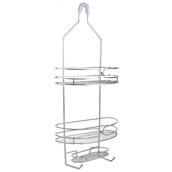 Home Basics Union 2-Shelf Shower Caddy in Silver