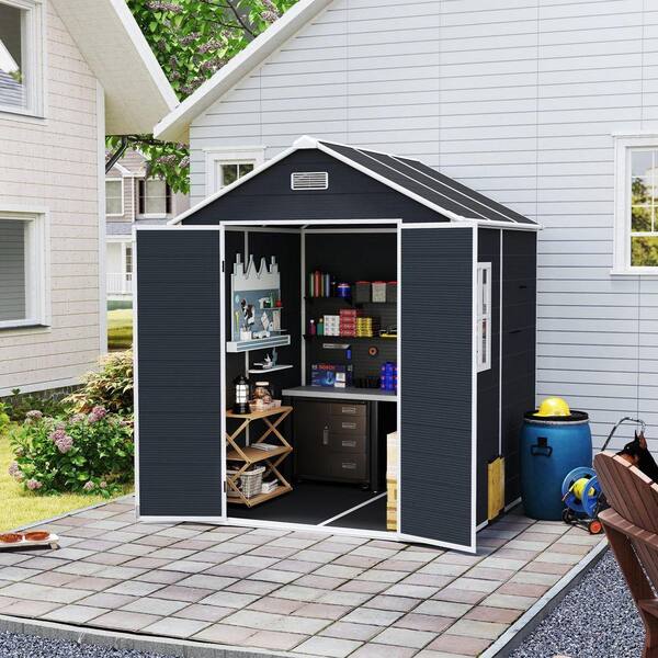 ToolCat 6 ft. W x 6 ft. D Resin Shed with 12mm Thick PP Board and