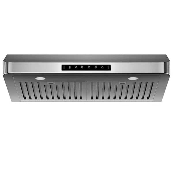 30 in. 600 CFM Ducted Under Cabinet Range Hood in Stainless Steel with 3-Way Venting and Removable LED