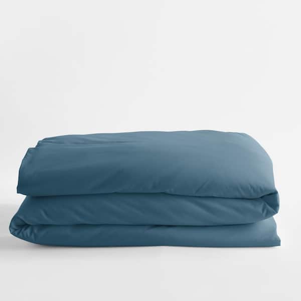 The Company Store Classic Solid Blue Stone Sateen Full Duvet Cover Du03 F Blue Stone The Home Depot