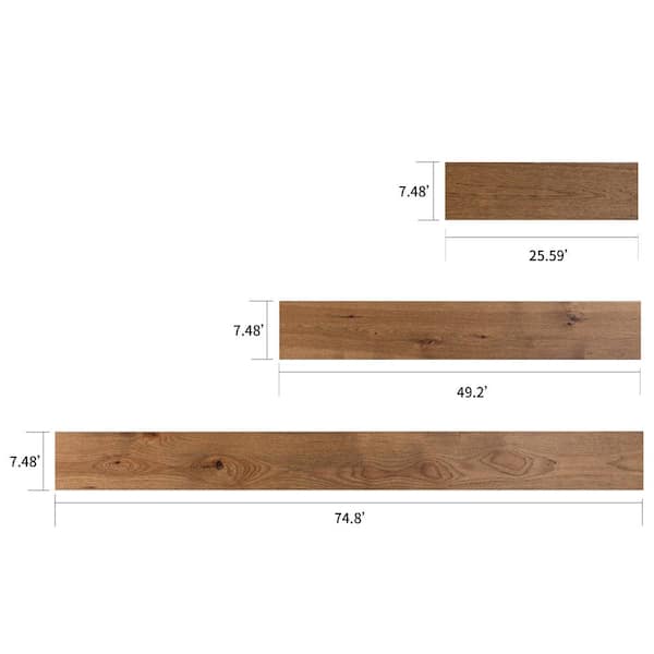 NATU Roasted Distressed Hickory 3/8 in. T x 7.5 in. W Click Lock Distressed Hardwood Flooring (19.43 sq.ft./case)