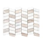 Rosewood White 12 in. x 9.5 in. Chevron Polished Marble Wall and Floor Mosaic Tile (0.791 sq. ft./Each)