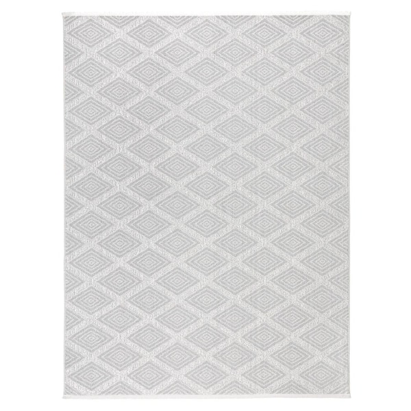 TOWN & COUNTRY LIVING Everyday Rein Solid Diamond Grey 6 Ft. x 9 Ft. Machine Washable Rug