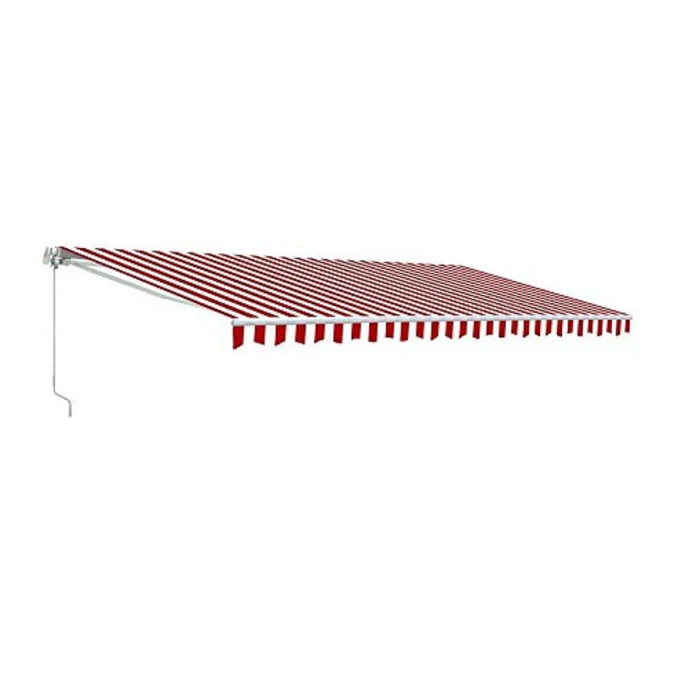 ALEKO 20 ft. Motorized Retractable Awning (120 in. Projection) in Red ...