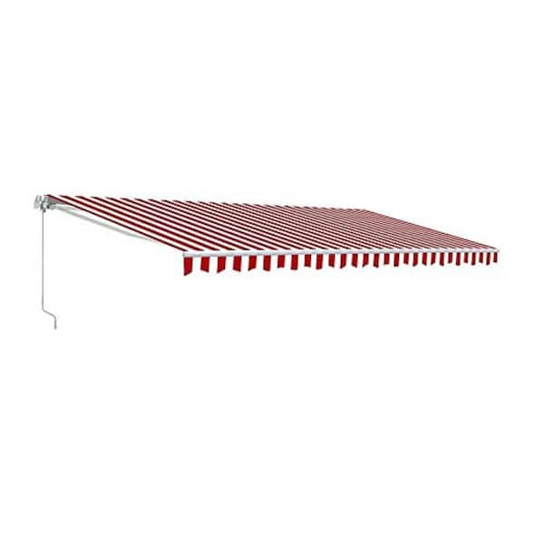 ALEKO 20 ft. Motorized Retractable Awning (120 in. Projection) in Red ...