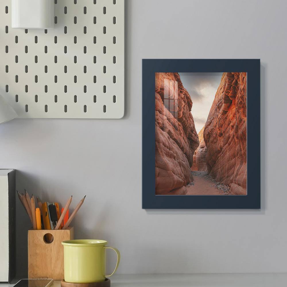 Modern Dark Blue 6" x 8" Wooden Picture Frame Set