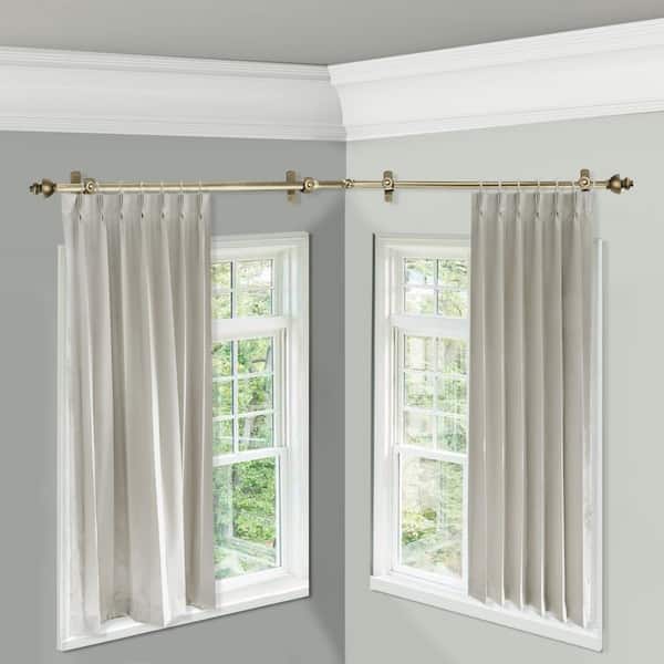 Zenna Home Smart Rods No Measuring Easy Install Drapery Window Curtain Rod,  18-48 in., Ball Finials 