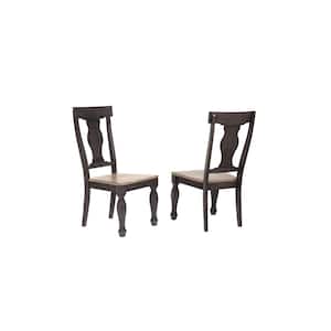 SignatureHome Charcoal Alleyton Wood Dining side Chair - Set Of 2 Dimensions: 21 in. W x 23 in. D x 40 in. H