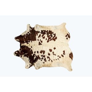 Kobe Cowhide Salt & Pepper White/Brown 5 ft. x 7 ft. Animal Print Area Rug
