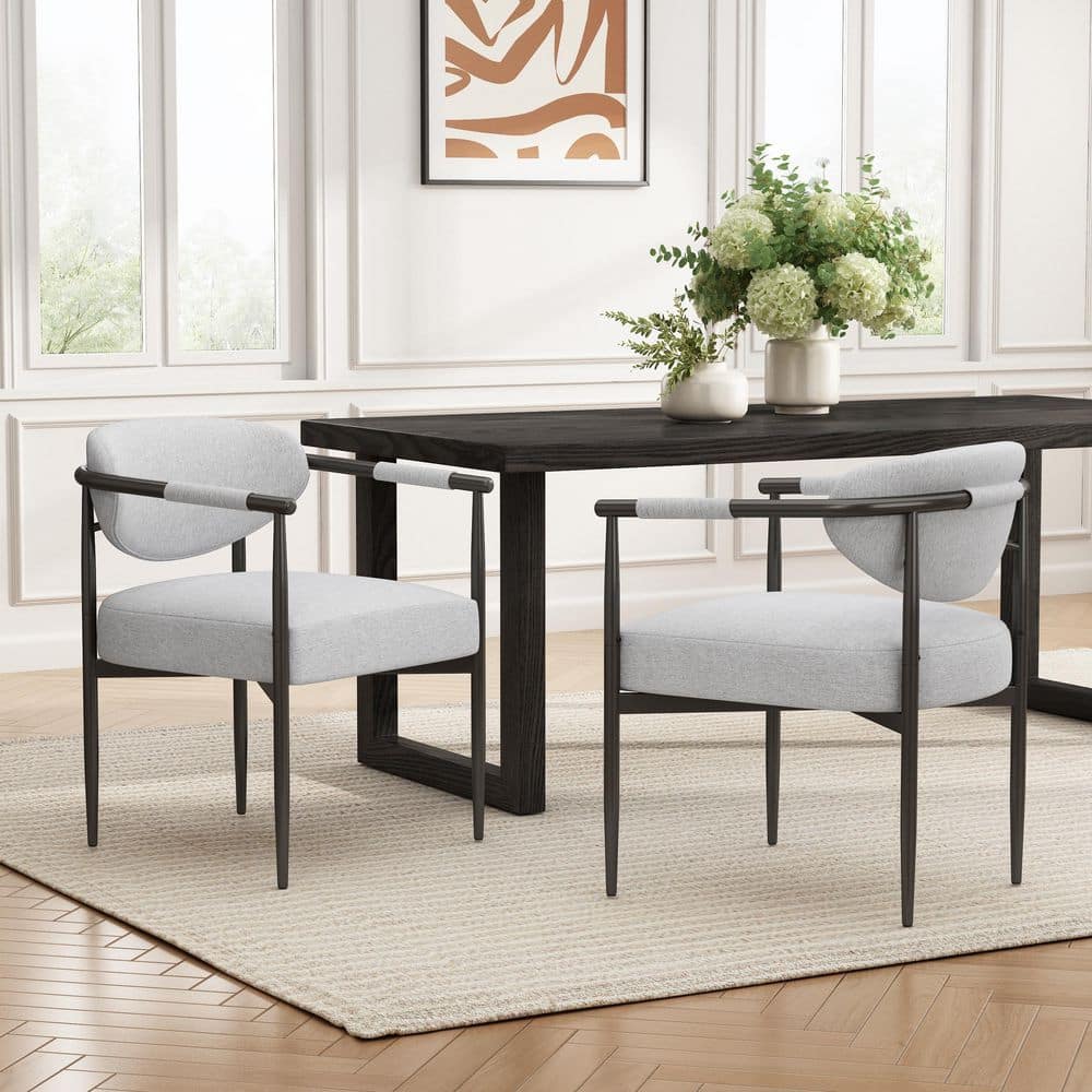 Harper & Bright Designs Modern Beige Polyester Upholstered Dining ...