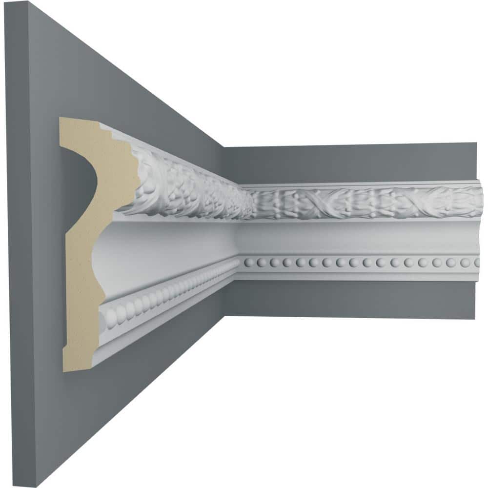 Primed Polyurethane Dublin Leaves Crown Moulding 94.5"
