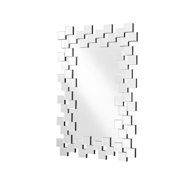 Unbranded Timeless Home 31.5 in. W x 47 in. H x Contemporary Frameless Square Clear Mirror