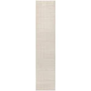 Serenity Home Ivory Cream 2 ft. x 8 ft. Linear Contemporary Runner Area Rug