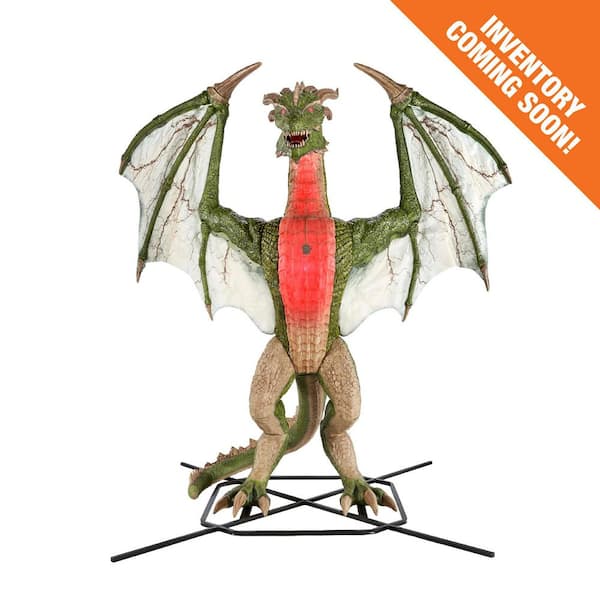 8 ft. Wide Gruesome Grounds Giant-Sized Color Changing Animated LED Wyvern H9