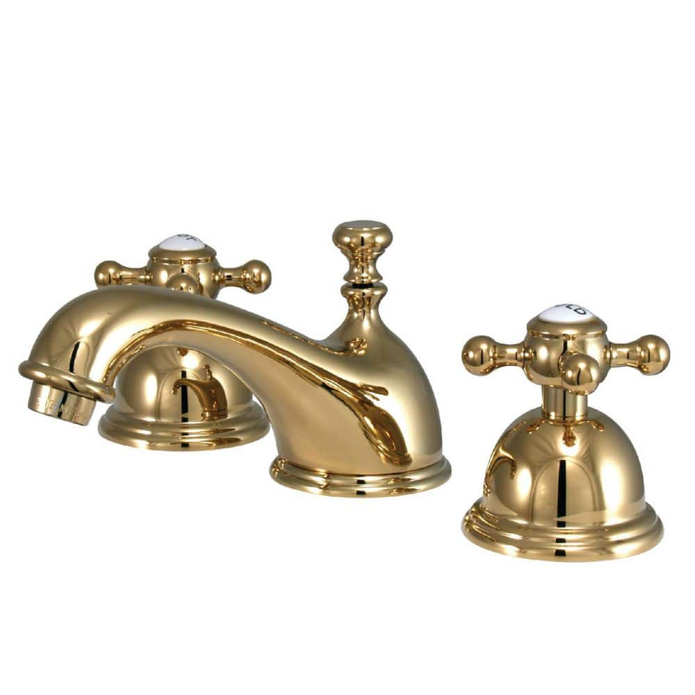 Kingston Brass Vintage 8 In Widespread 2 Handle Bathroom Faucets With   Polished Brass Kingston Brass Widespread Bathroom Faucets Hks3962bx 64 1000 