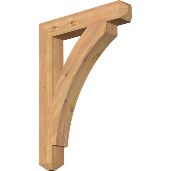 Ekena Millwork 3.5 in. x 30 in. x 22 in. Western Red Cedar Thorton Craftsman Smooth Bracket