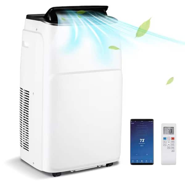 13,000 BTU(9,100 BTU DOE)Portable Air Conditioners Cool 600 sq.ft,Portable AC with Heat, Wi-Fi, Dehumidifier in White