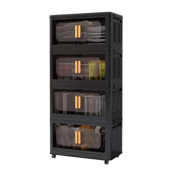 家具・インテリア VAULTROOM CONTAINER / BLK CSC DECOR INC 40.5 in. H Black Plastic Folding Storage Cabinet w