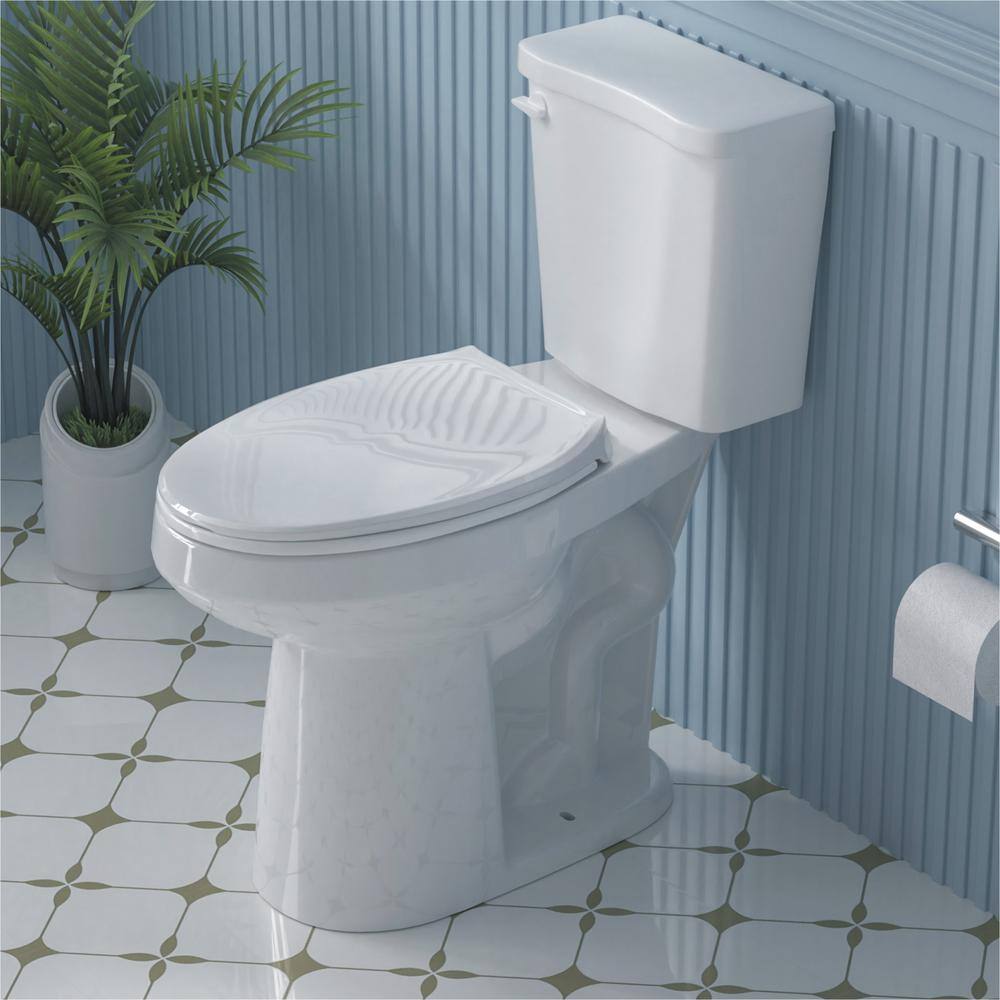 Aguamaph 20 in. White Elongated Two-Piece Toilet with Seat