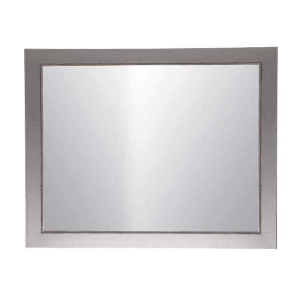 BrandtWorks Large Rectangle Aged Silver Classic Mirror (49.5 in. H x 31.5 in. W)
