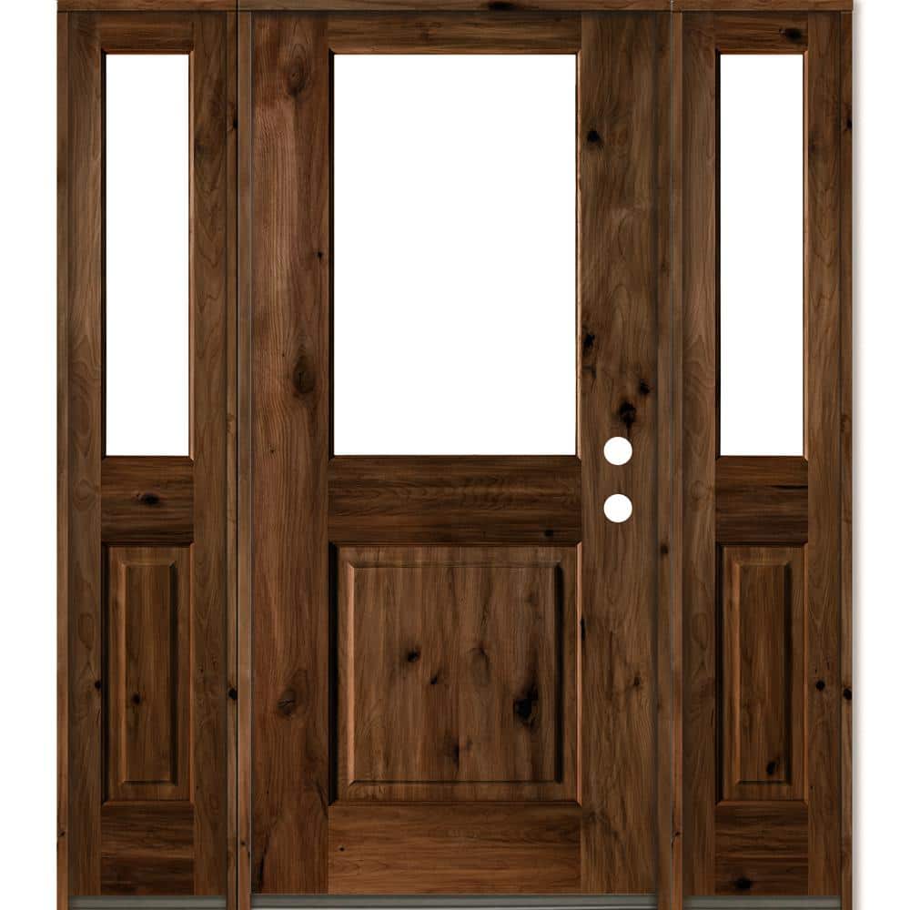 Krosswood Doors 60 in. x 80 in. Rustic Knotty Alder Wood Clear
