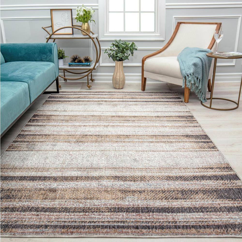 Mason Brooks Celestia Gazey Gray 2'6"x8' Contemporary Area Rug RA31554