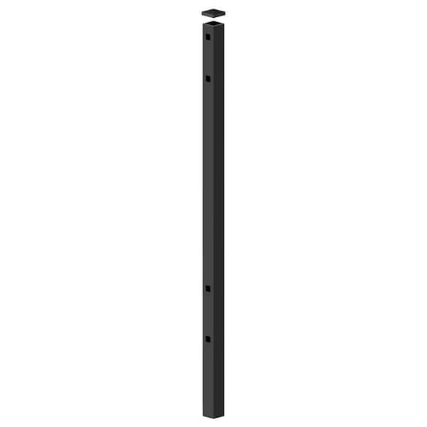 Barrette Outdoor Living 2 in. x 2 in. x 70 in. Black Aluminum Gate Fence Post