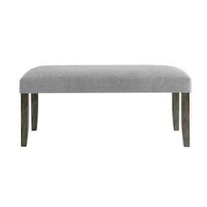 Emily 19 in. Grey Upholstered Backless Bench