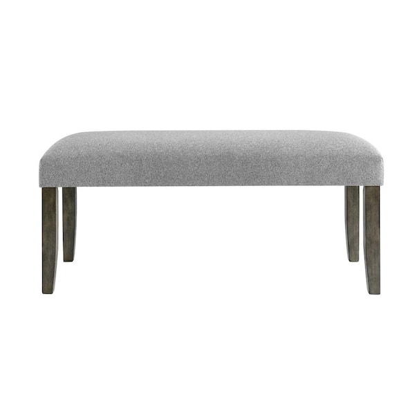 Steve Silver Emily 19 in. Grey Upholstered Backless Bench