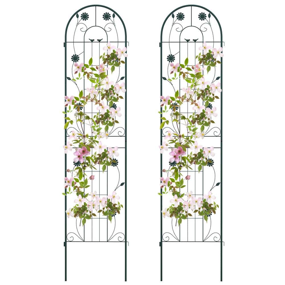 86.5 in. x 20 in. Green Metal Arch Garden Trellis Decorative for Climbing P