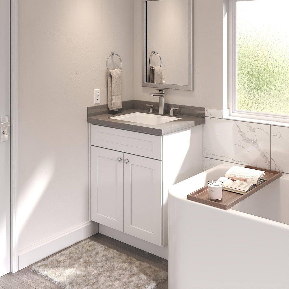 27 in. W 21 in. H 34.5 in. D Ready to Assemble Plywood Vanity Kitchen Cabinet in Painted White price history on PriceWatchPro