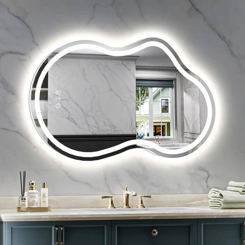 20 in. W x 32 in. H Novelty/Specialty Frameless LED Lighted Anti-Fog Wall Bathroom Vanity Mirror, Tempered Glass, UL price history on PriceWatchPro