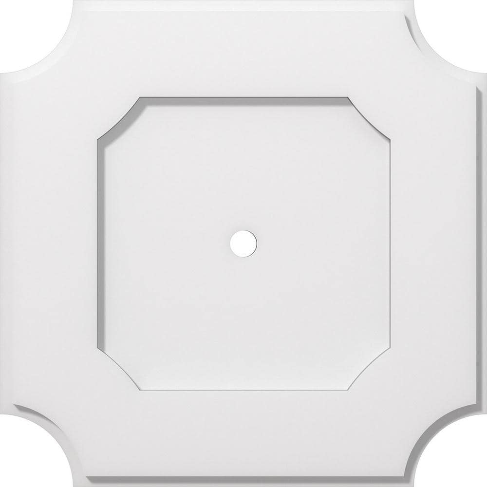 Locke White PVC Contemporary Ceiling Medallion, 18-inch Diameter