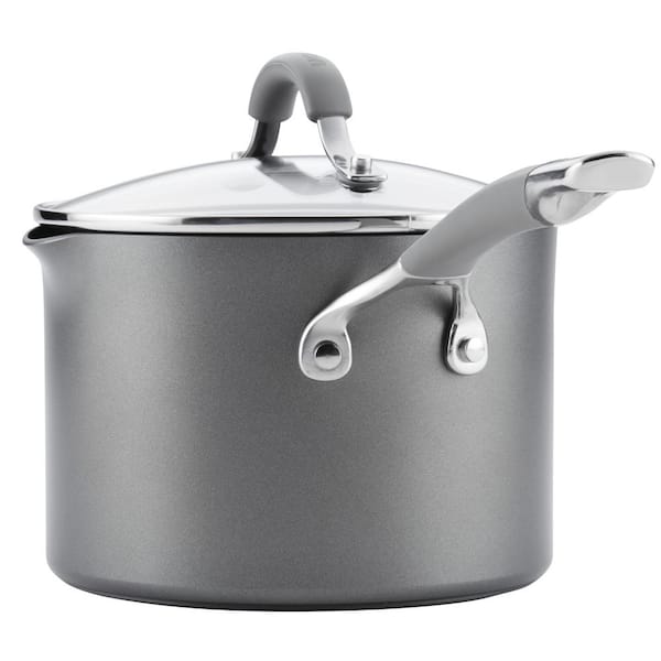 Circulon Elementum 3 qt. Hard-Anodized Covered Saucepan - Oyster Gray