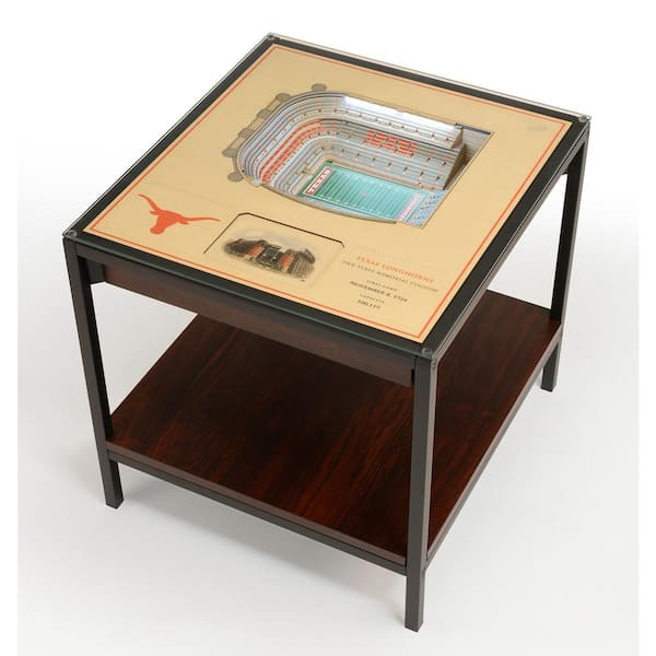 YouTheFan NCAA Texas Longhorns 23 in. x 22 in. 25-Layer StadiumViews Lighted End Table - Darrell K Royal-Texas Memorial Stadium