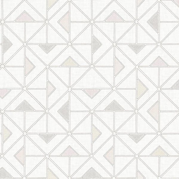 A-Street Prints Jekyl Triangles Beige Matte Paper Wallpaper Sample